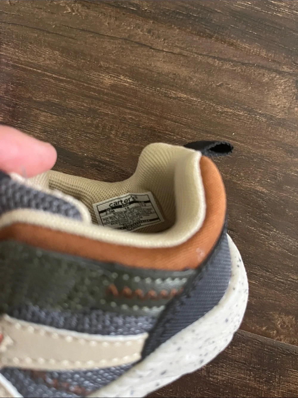 Carter's Gray, Beige & Orange Baby Walker Sneakers